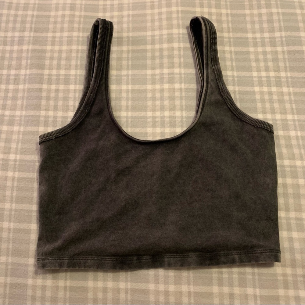 COPY - FP charcoal wash hot shot crop top